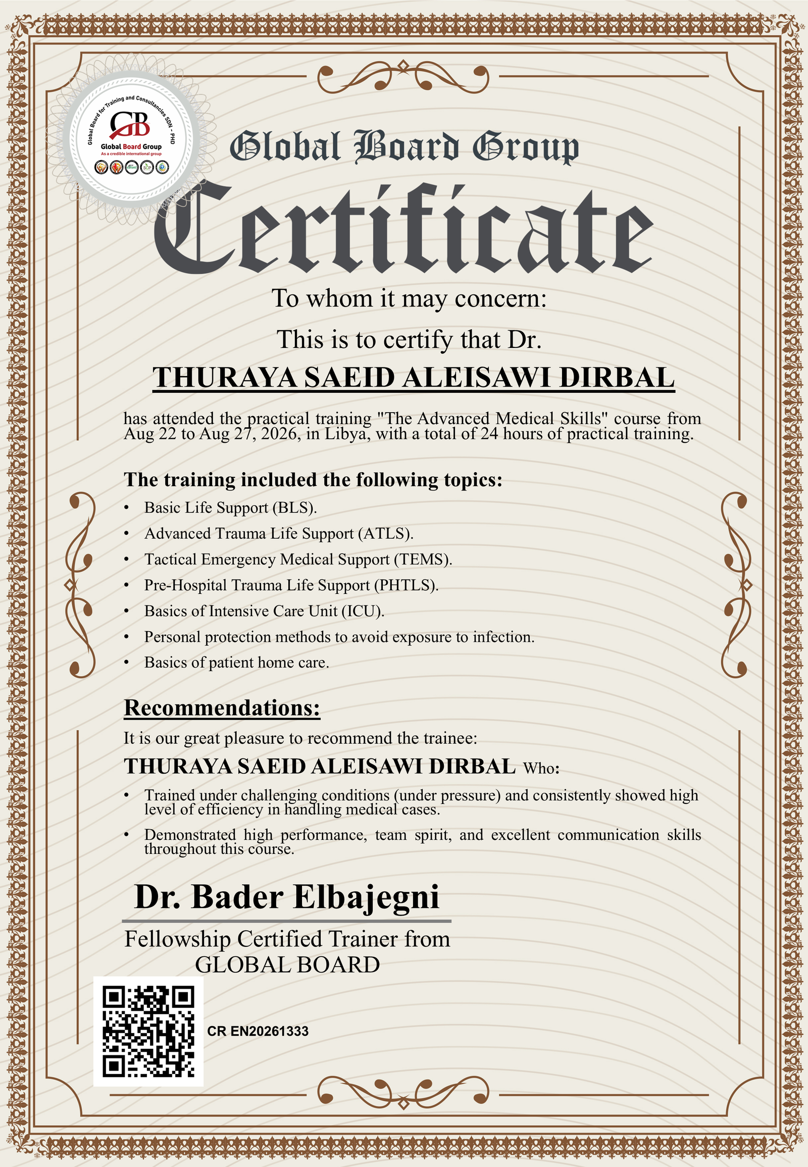 CR EN20261333 – Thuraya Saeid Aleisawi Dirbal